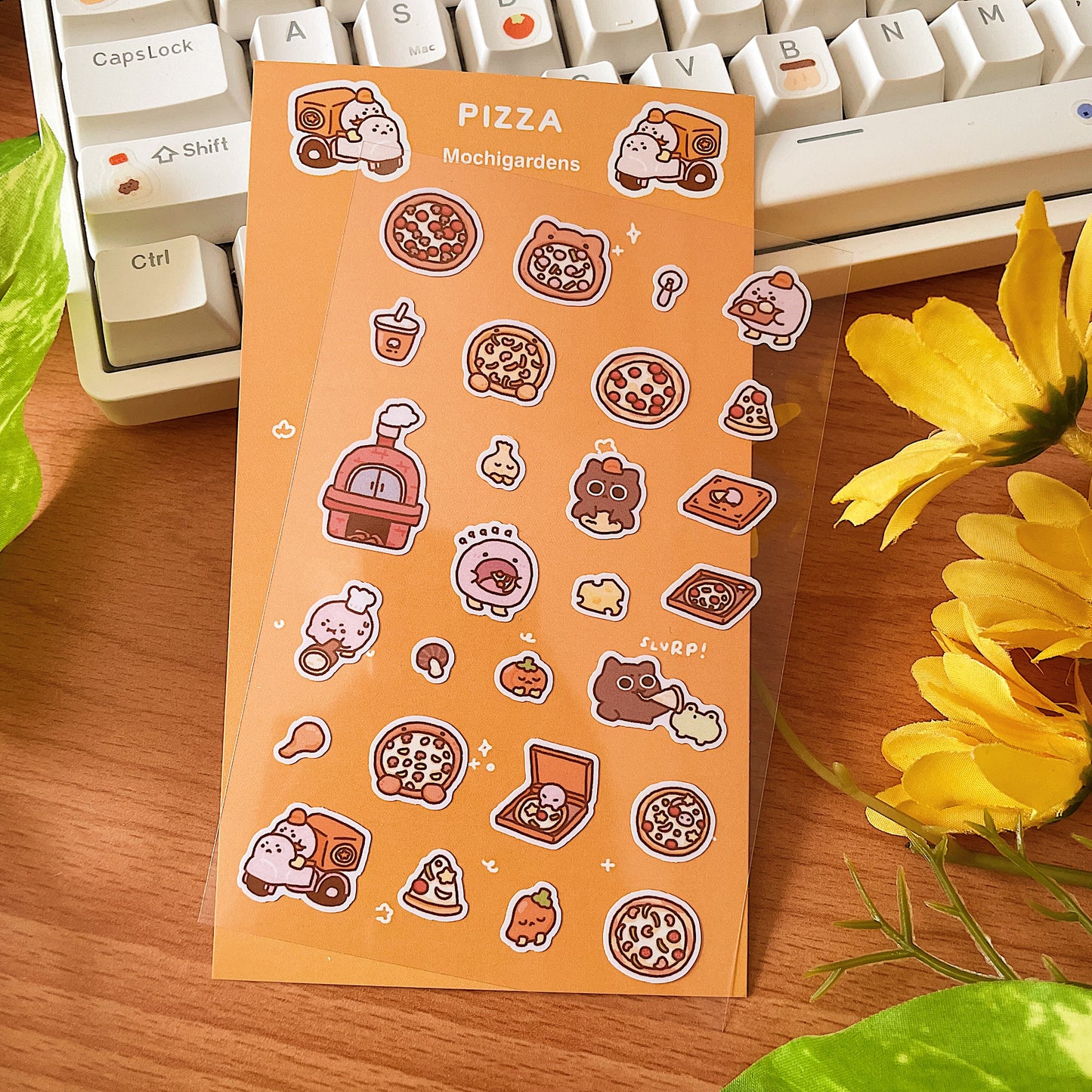 Pizza Transparent Sticker Sheet