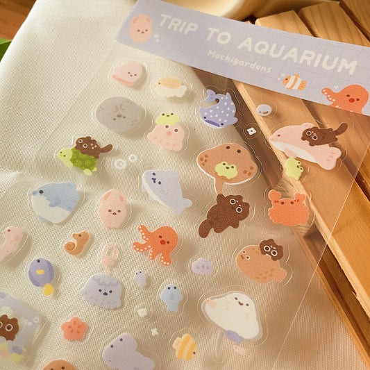 Trip to Aquarium Transparent Sticker Sheet