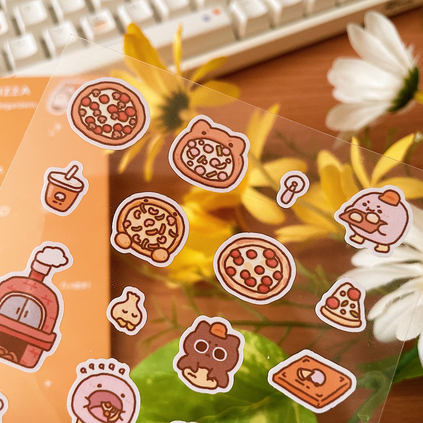 Pizza Transparent Sticker Sheet