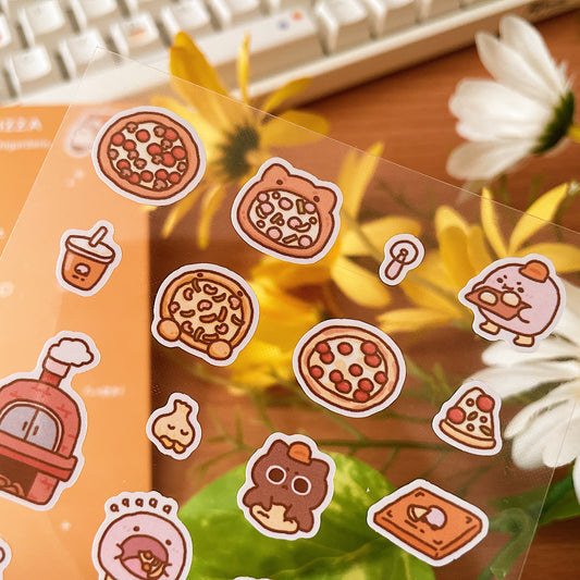 Pizza Transparent Sticker Sheet