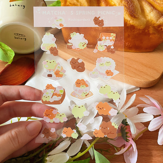 Matcha's Spring Picnic Transparent Sticker Sheet