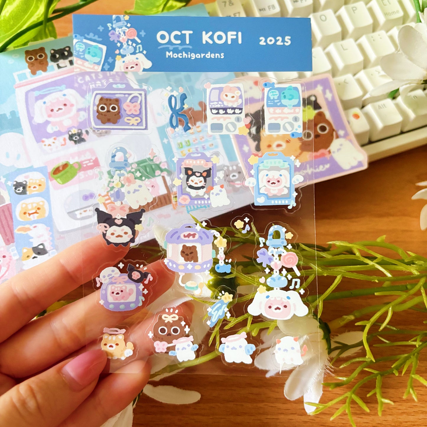 October Ko-Fi Sticker Sheet + Print Set - Gachapon (Also available individually)