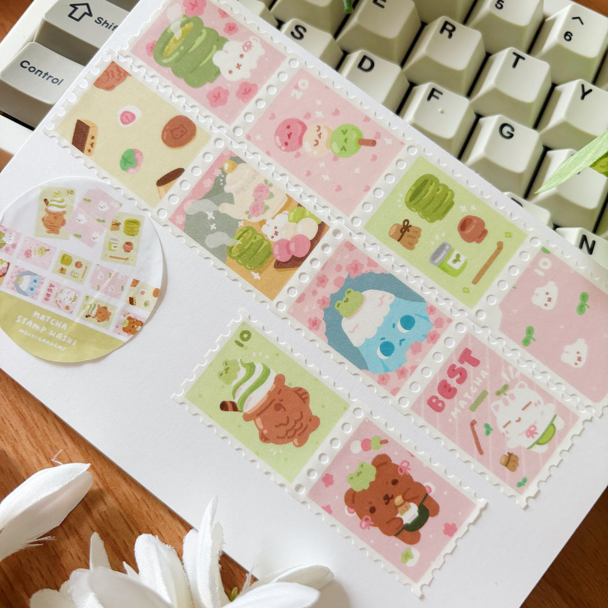 Matcha Stamp Washi Tape