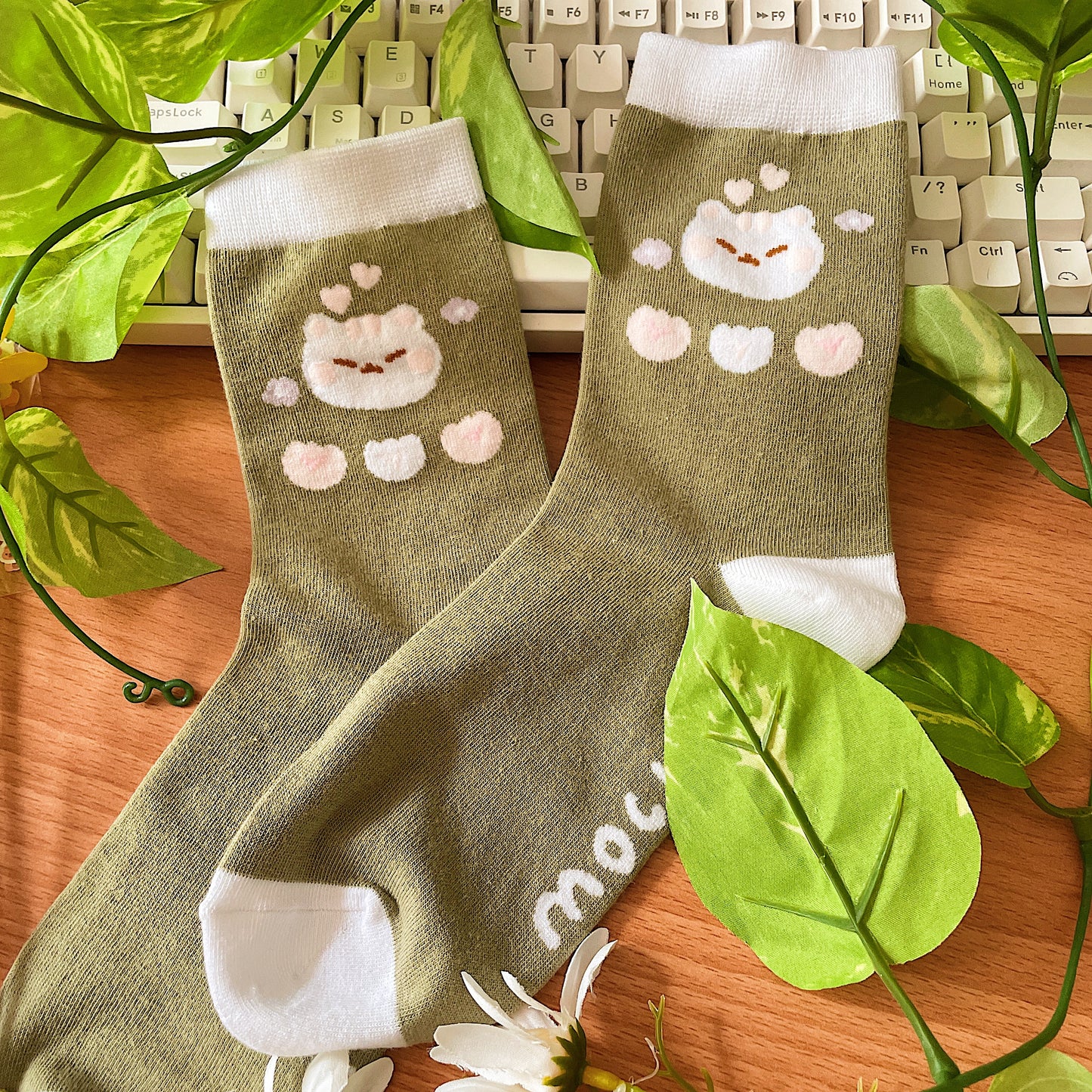 Flower Kitty Socks