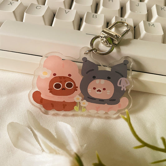 Couple Kitties Keychain