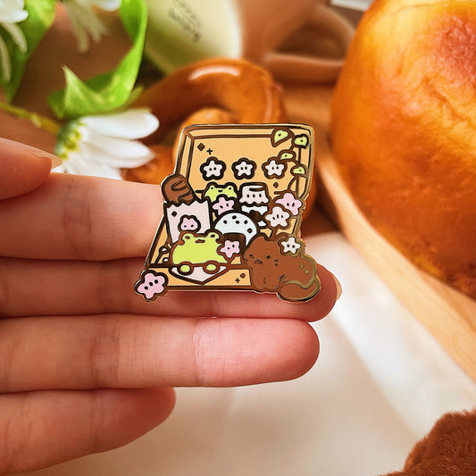 Sakura Picnic Basket Enamel Pin