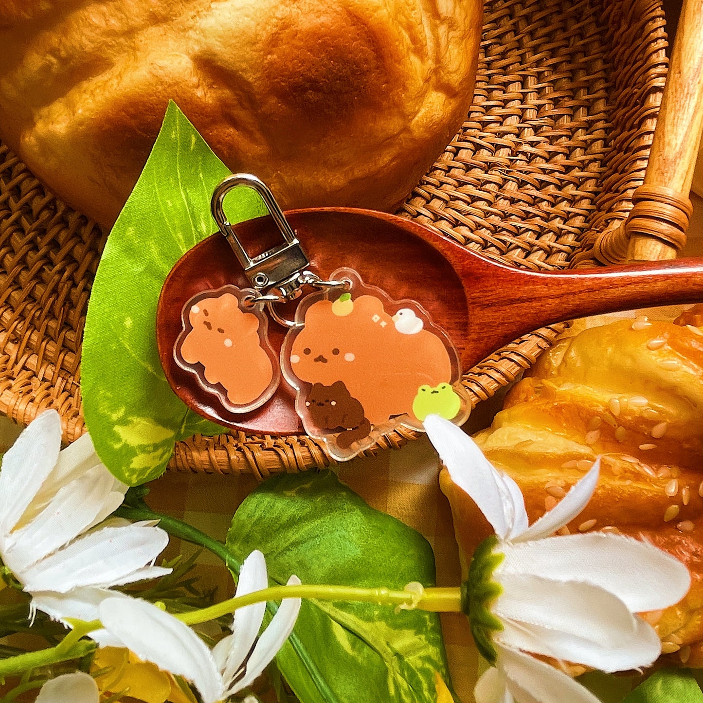 Capybara and Friends Keychain