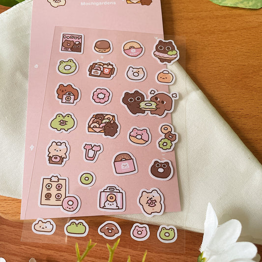 Donuts Transparent Sticker Sheet