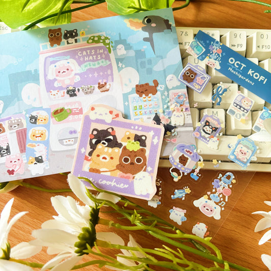 October Ko-Fi Sticker Sheet + Print Set - Gachapon (Also available individually)
