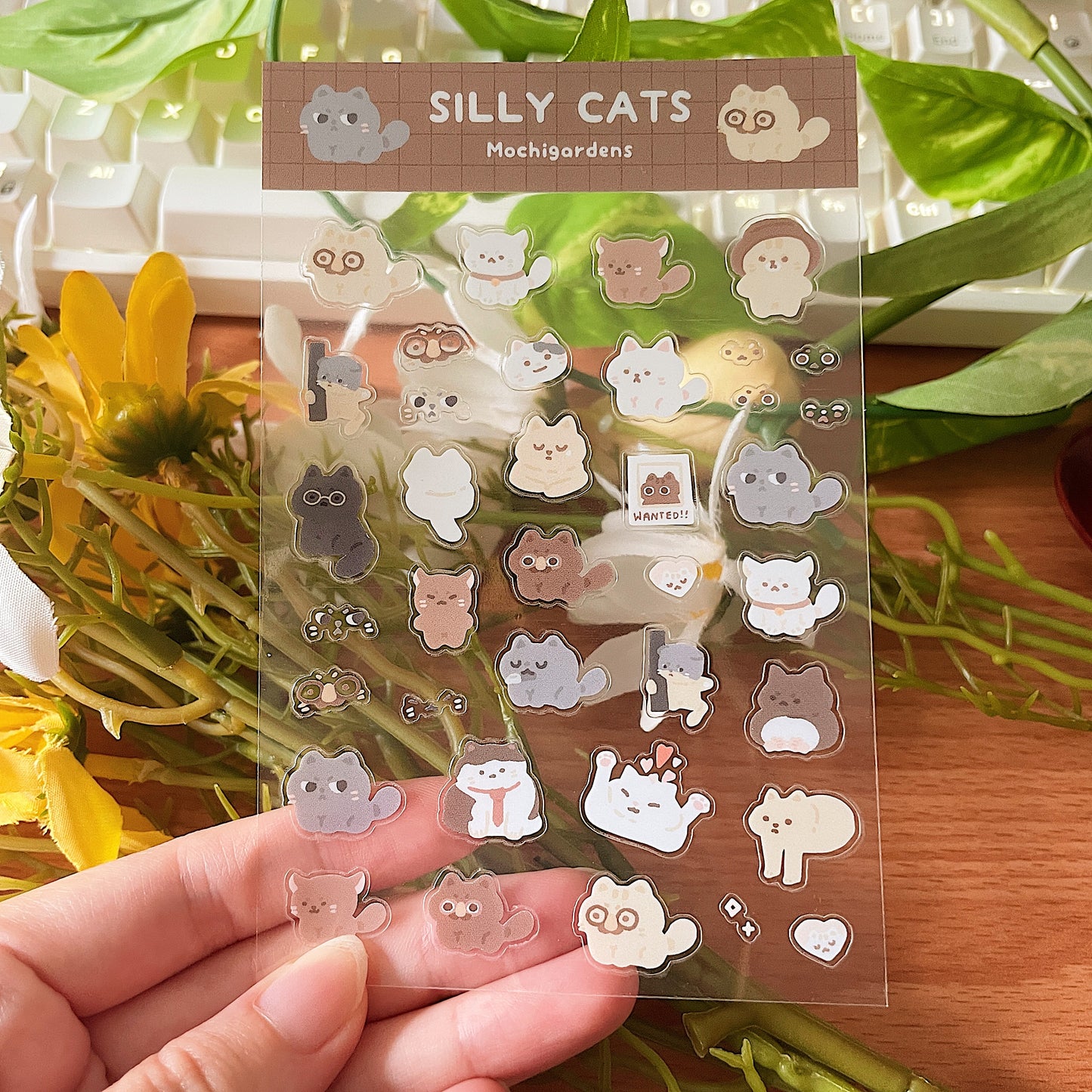 *Restocked* Silly Cats Transparent Sticker Sheet