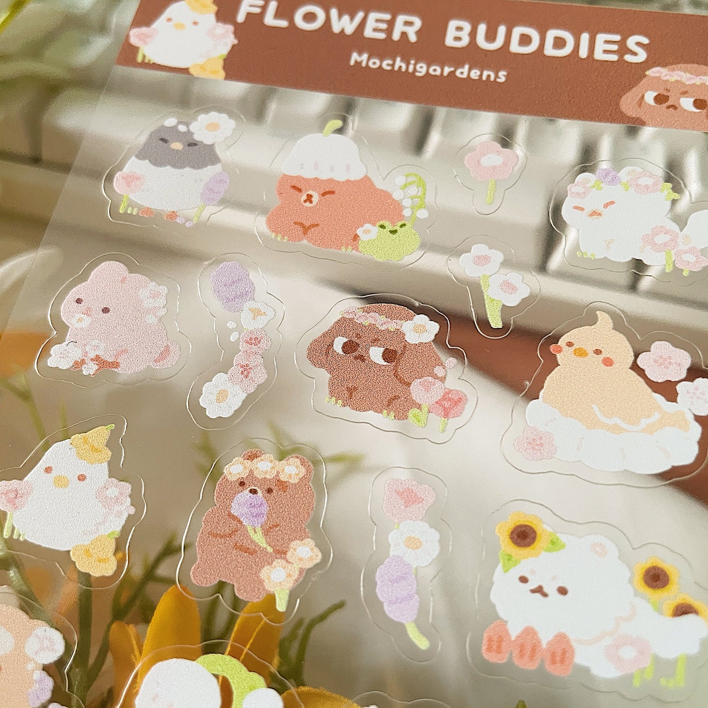 Flower Buddies Transparent Sticker Sheet