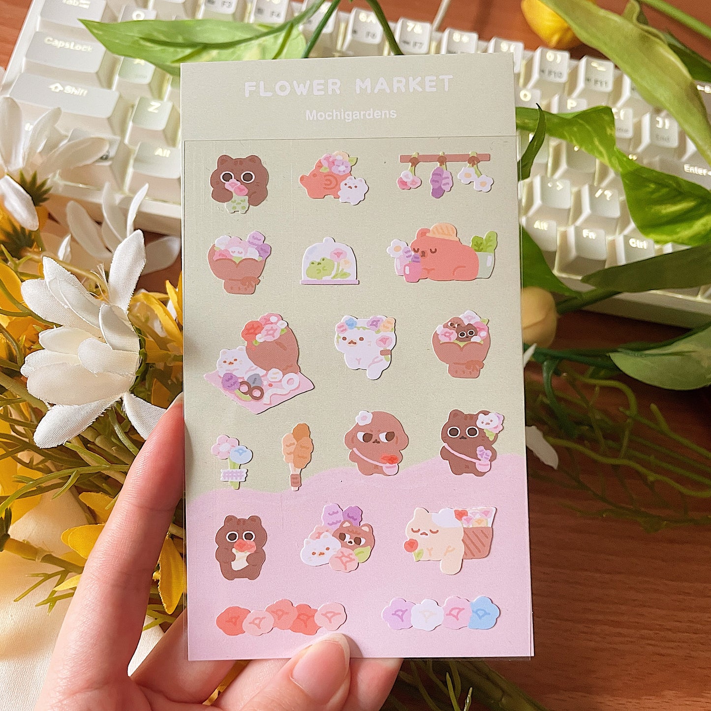 Flower Market Transparent Sticker Sheet