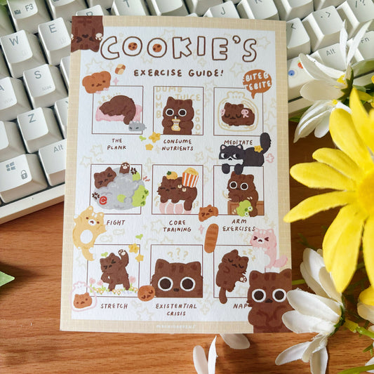 January Ko-Fi Sticker Sheet + Print Set - Exercise (Also available individually)