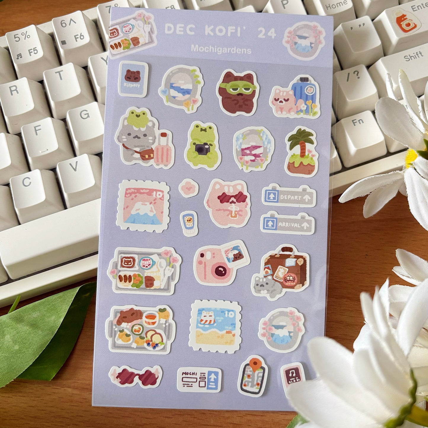 December Ko-Fi Sticker Sheet + Print Set - Travel (Also available individually)