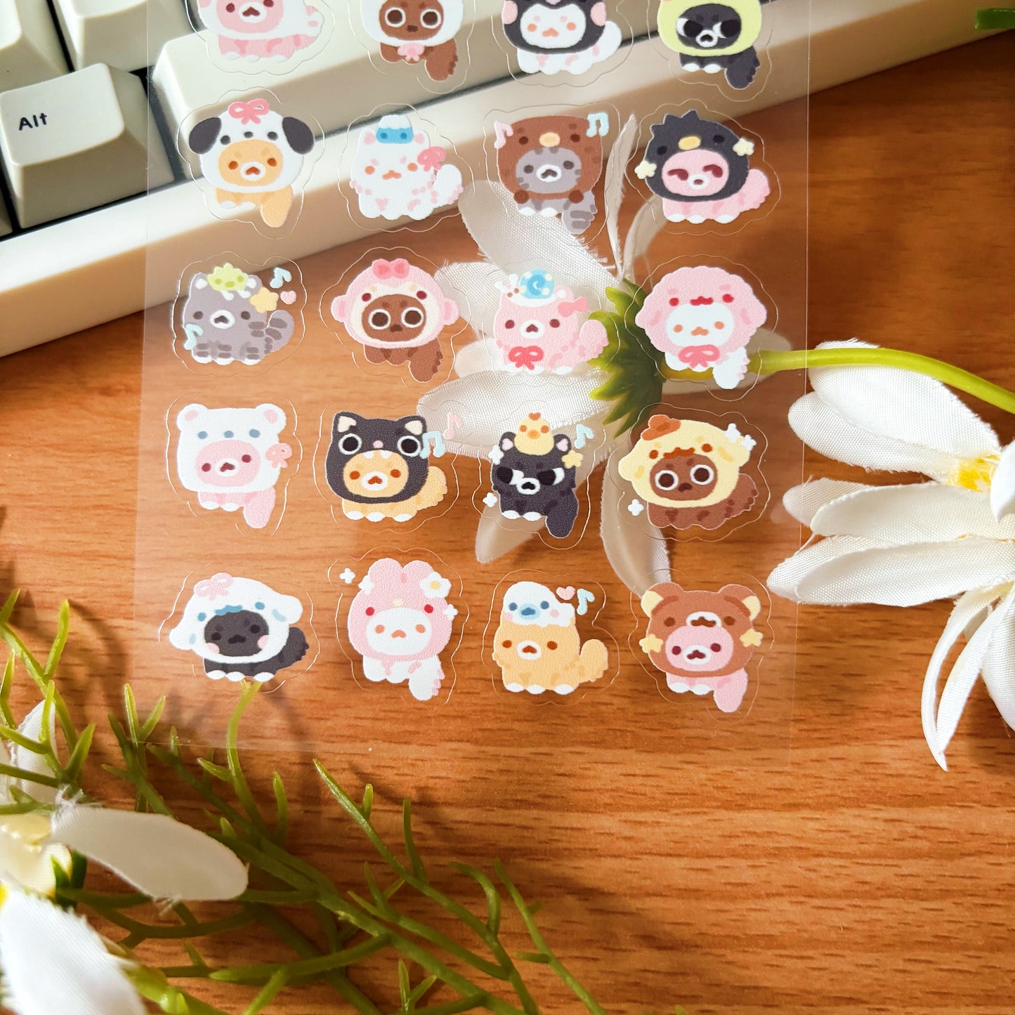 Cats in Hats 3 Transparent Sticker Sheet