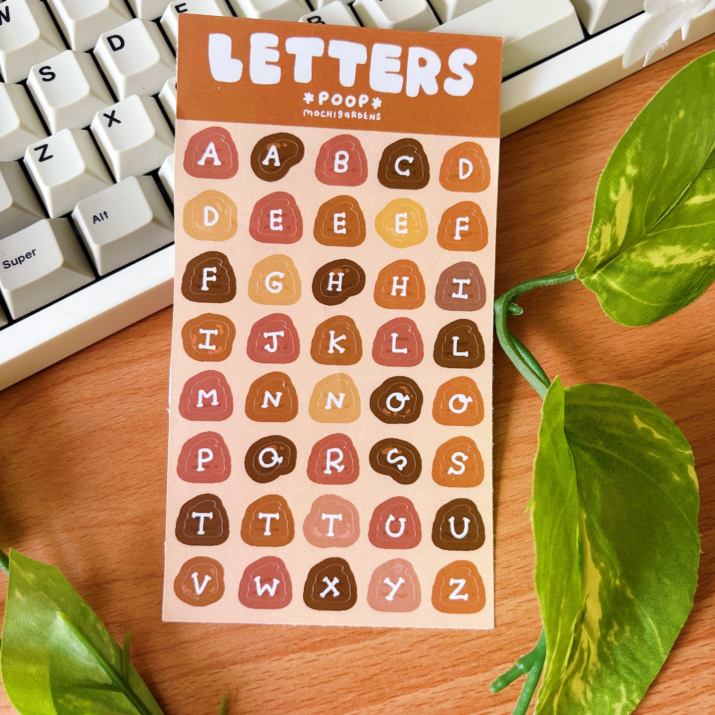 Poop Letters Journalling Vinyl Sticker Sheet