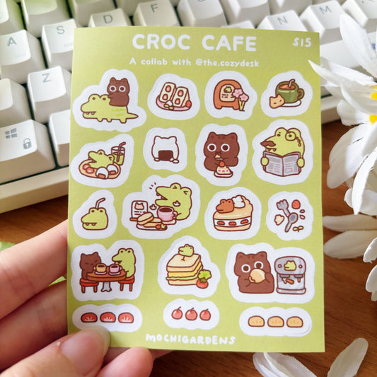Croc Cafe Vinyl Sticker Sheet