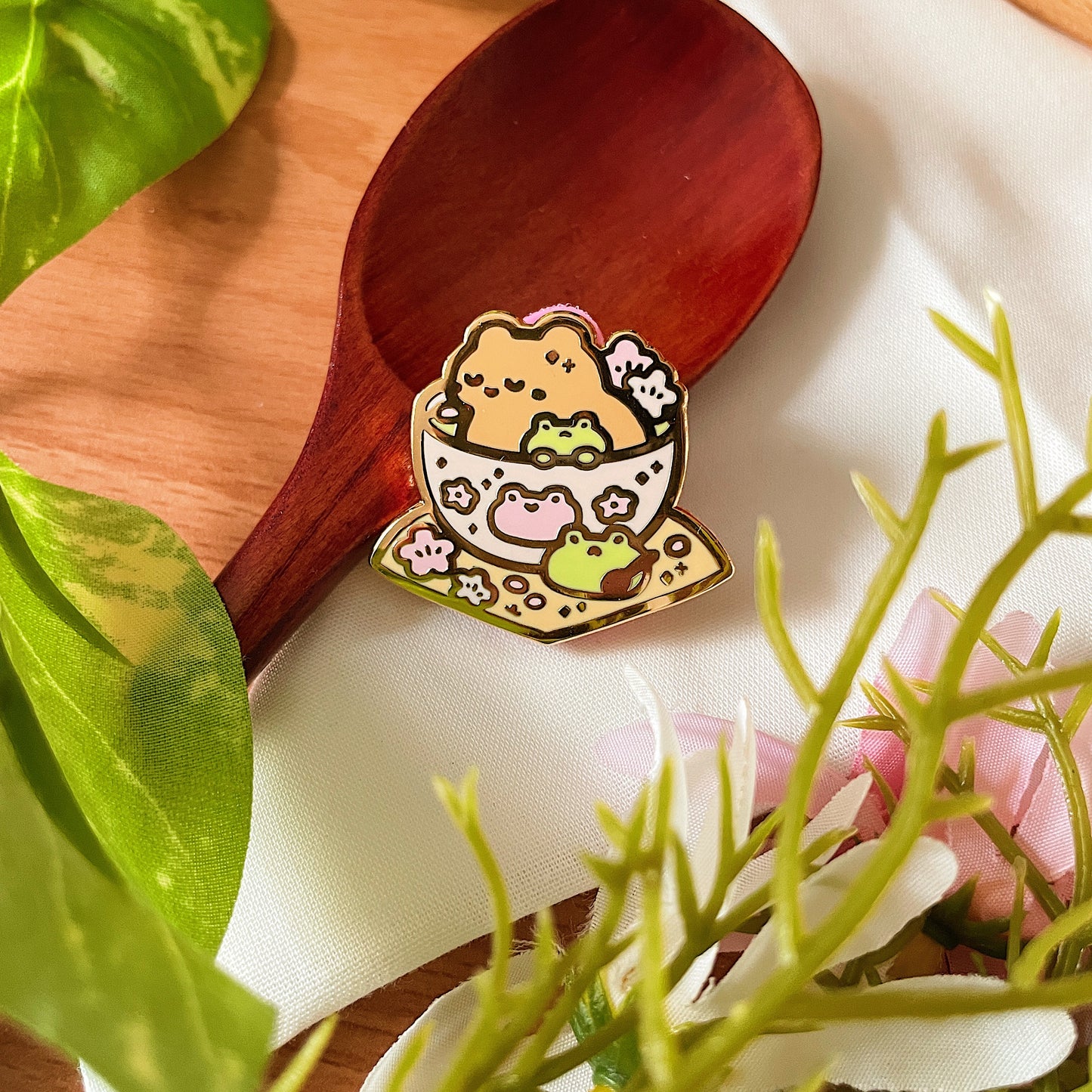 Capy Sakura Tea Enamel Pin