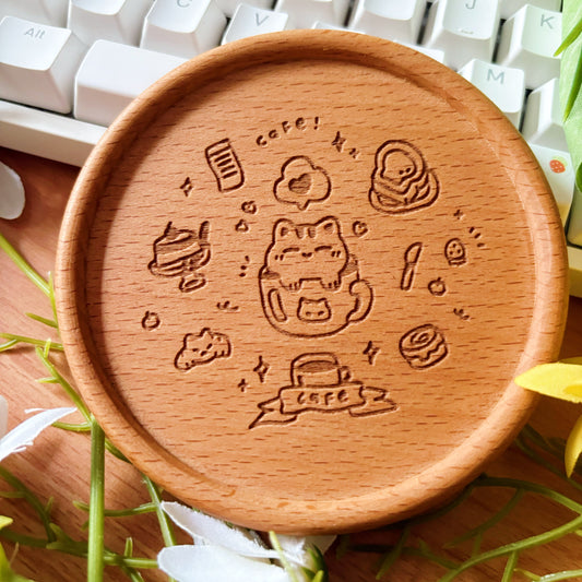 Cafe Wooden Coaster