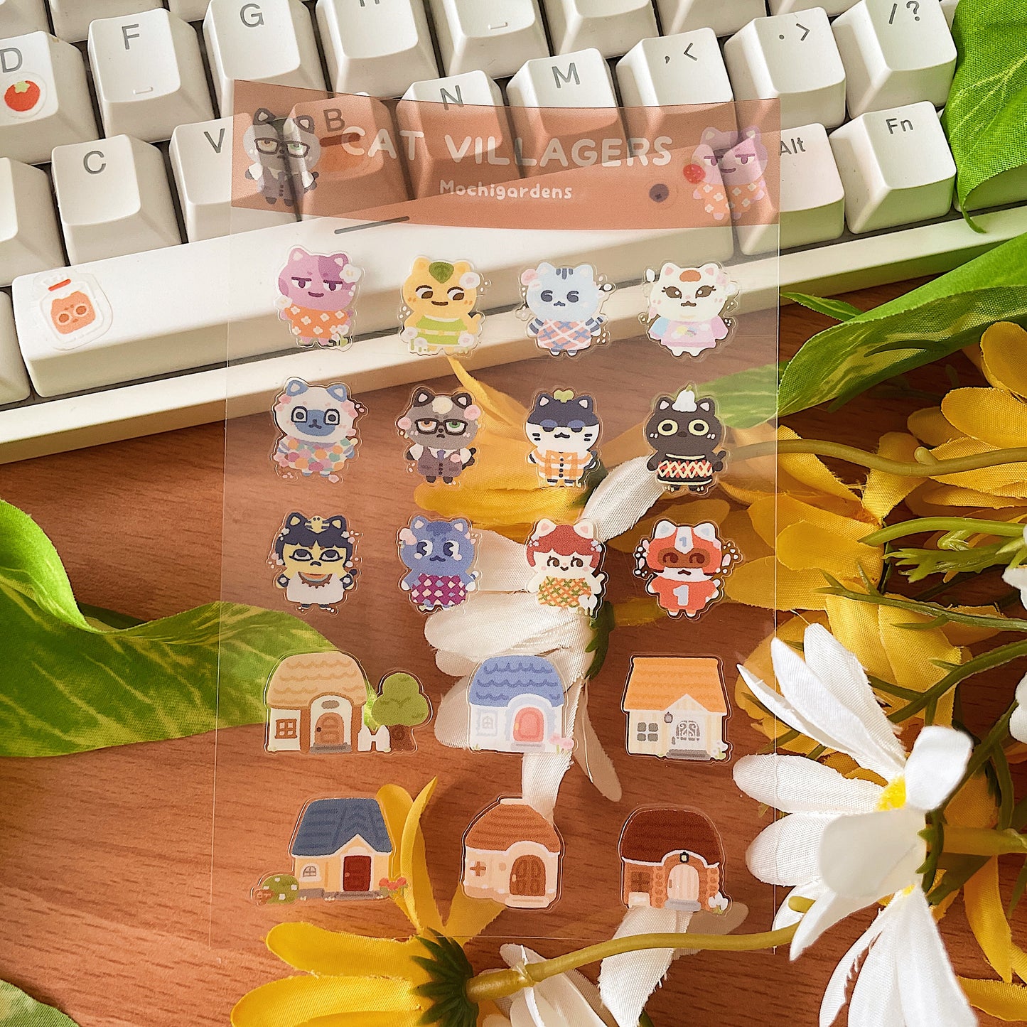 Cat Villagers Transparent Sticker Sheet