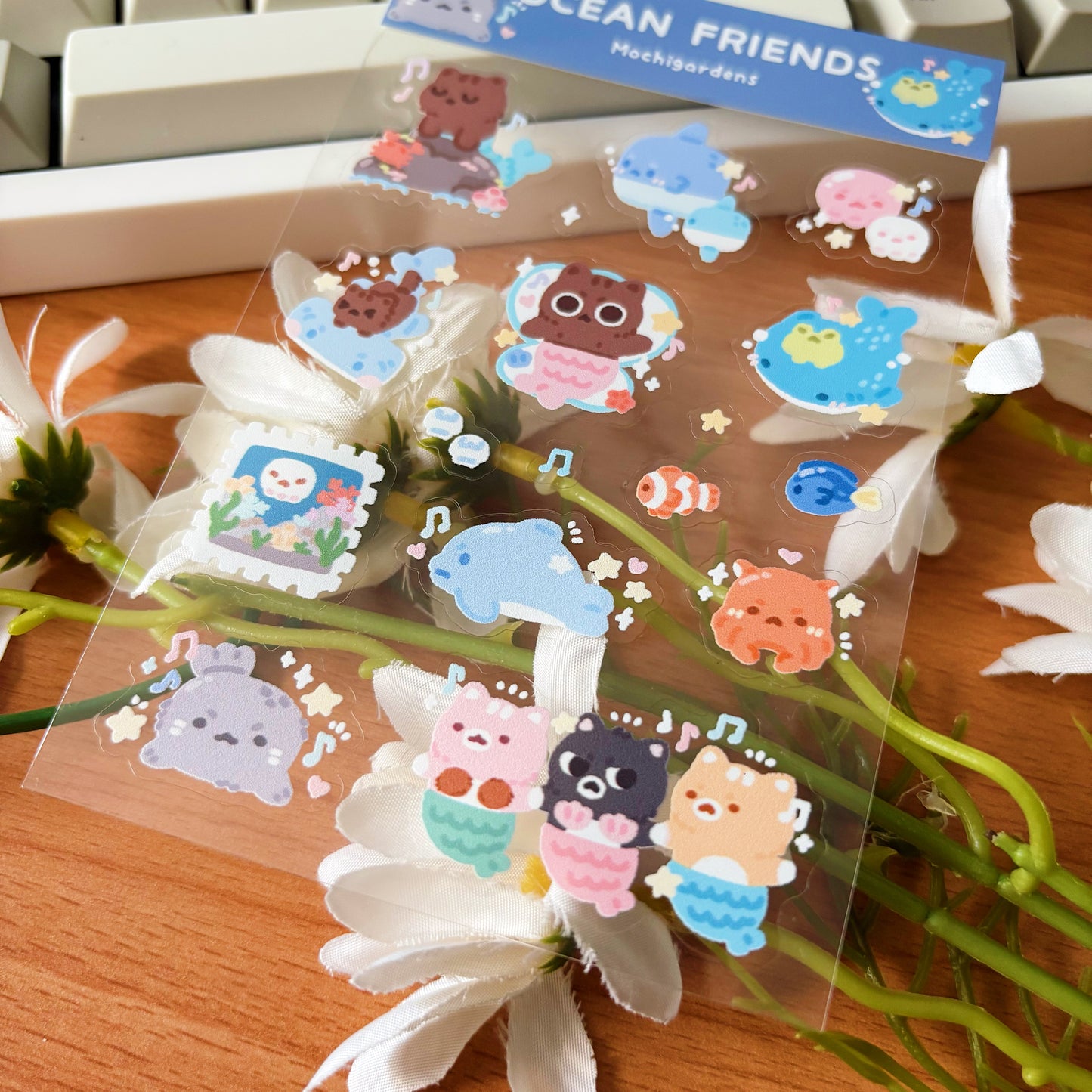 Ocean Friends Transparent Sticker Sheet