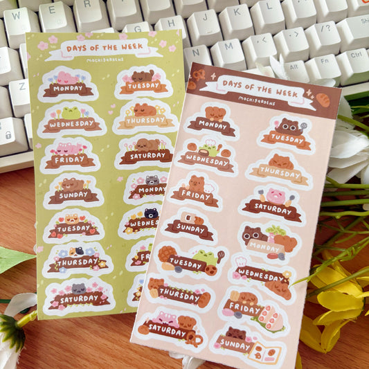 Days of the Week Glossy Sticker Sheet - Assorted