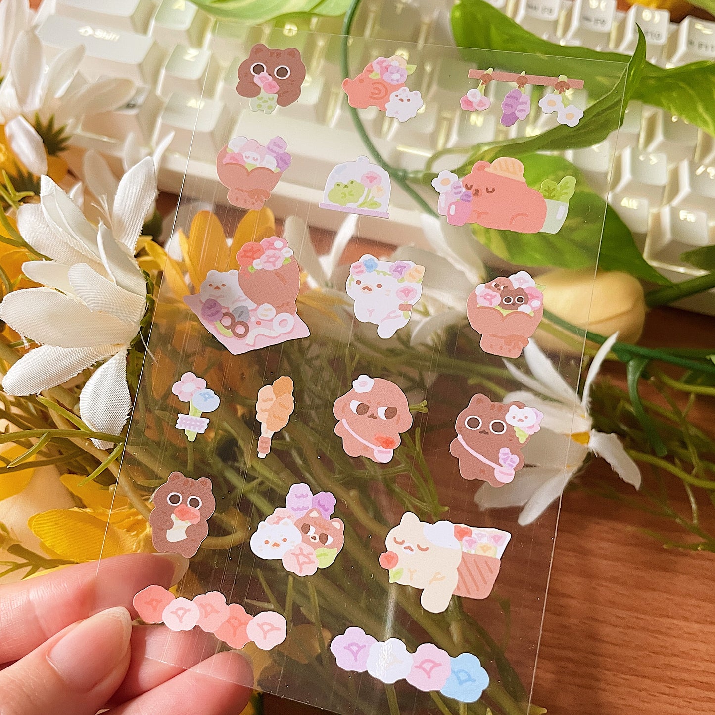 Flower Market Transparent Sticker Sheet