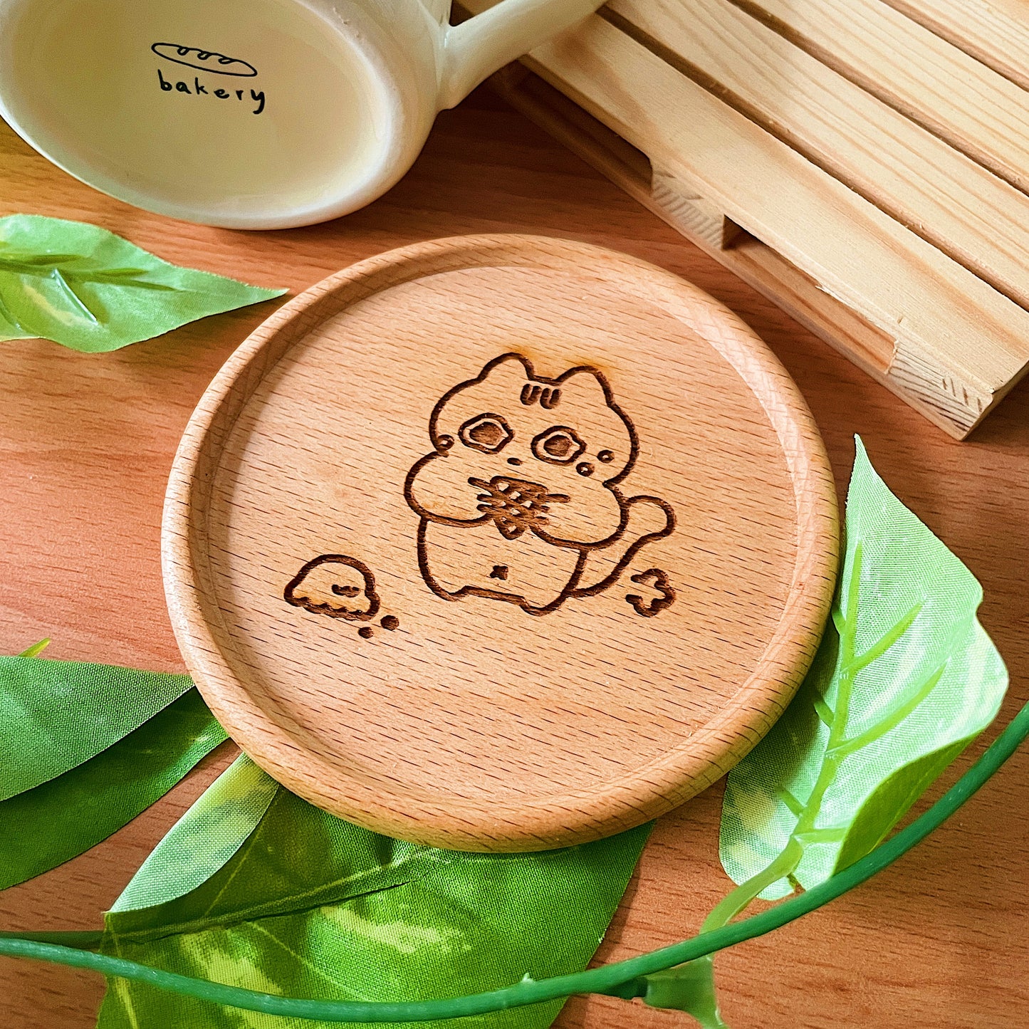 Ice Cream Cookie Wooden Coaster