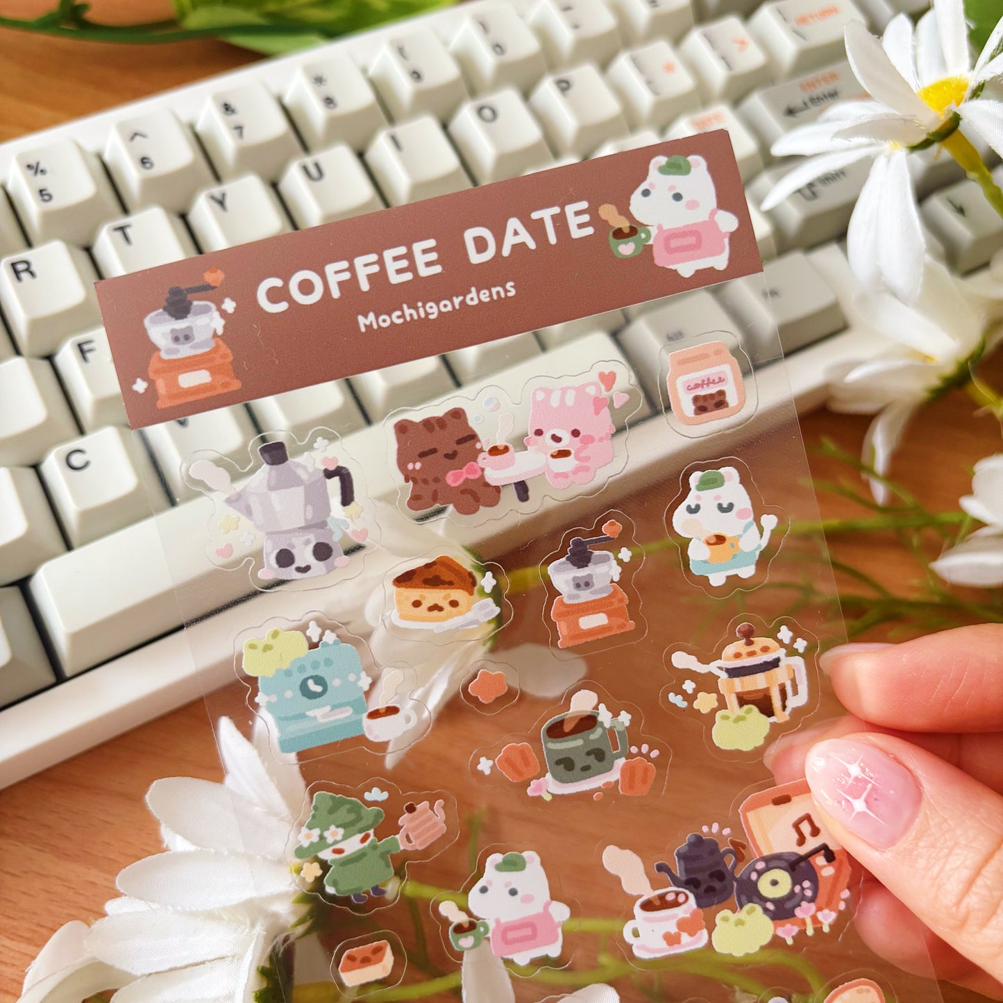 Coffee Date Transparent Sticker Sheet