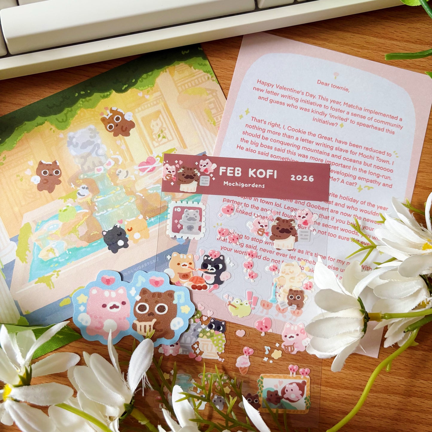 February Ko-Fi Sticker Sheet + Print Set - Cupid (Also available individually)