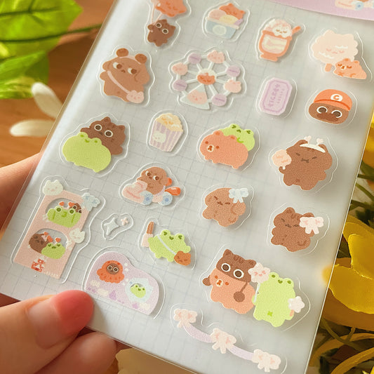 Theme Park Transparent Sticker Sheet