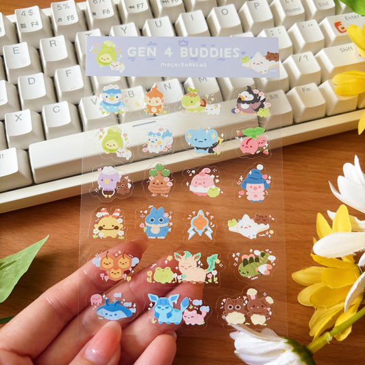 Gen 4 Buddies Transparent Sticker Sheet