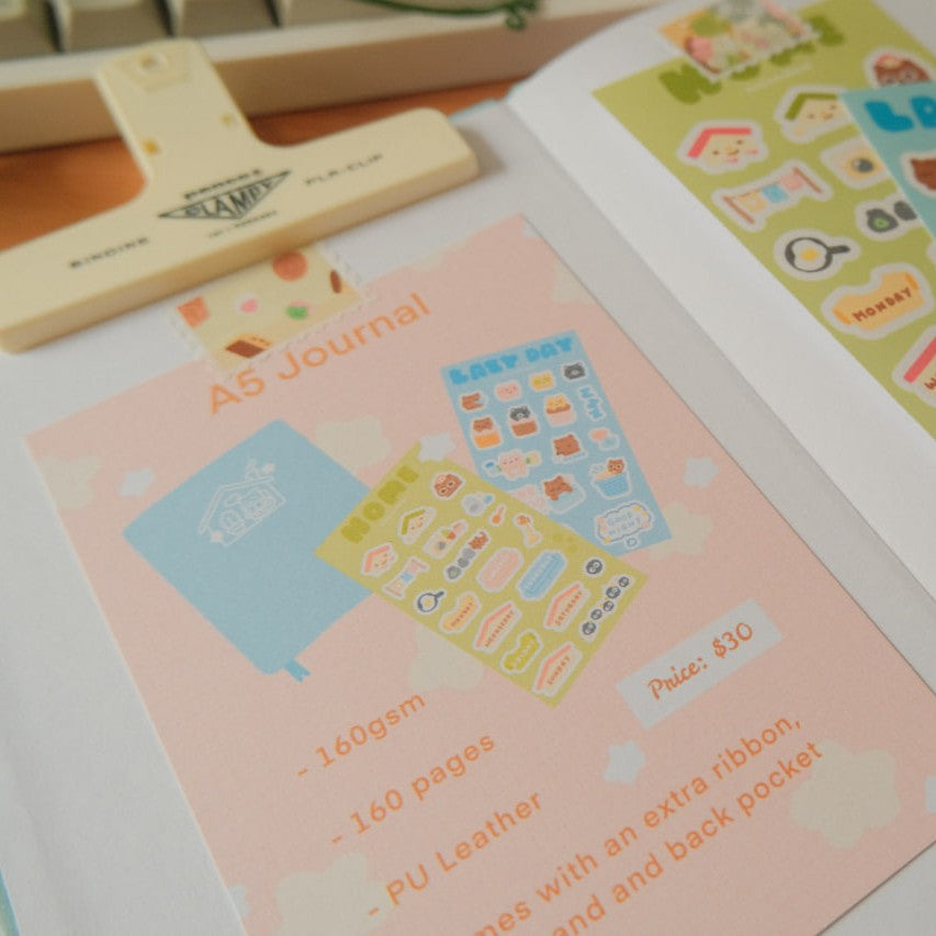 Blue A5 Journal (Comes with 2 exclusive sticker sheets)