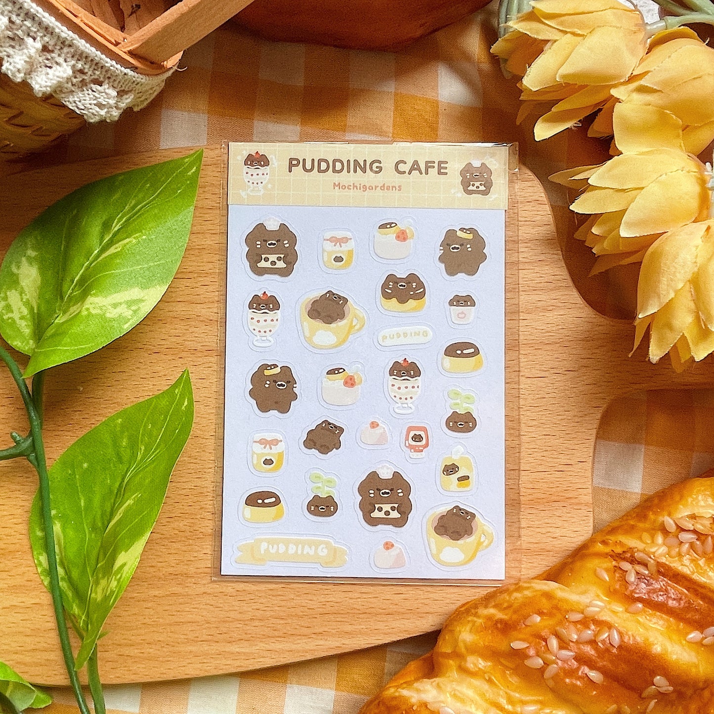 Pudding Cafe Transparent Sticker Sheet