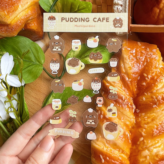 Pudding Cafe Transparent Sticker Sheet