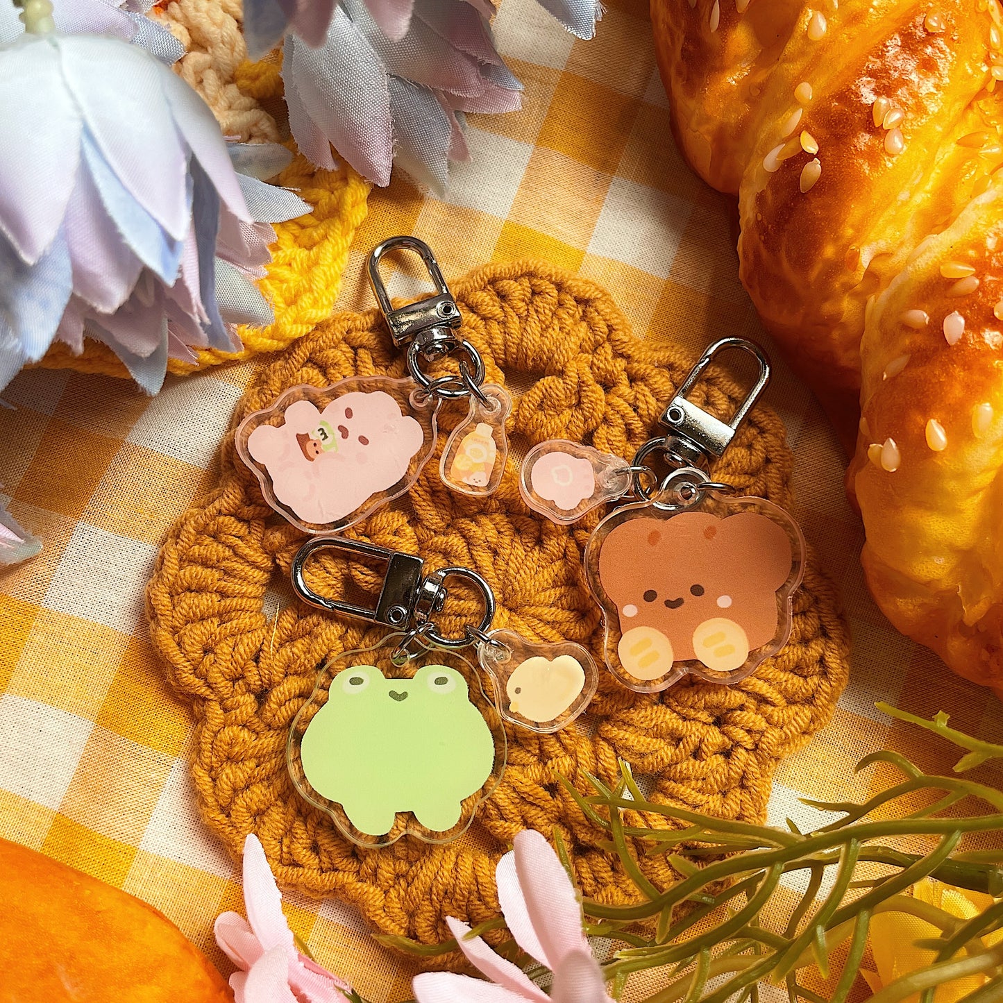 Assorted Double Charm Keychains