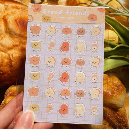 Bread Friends Transparent Sticker Sheet