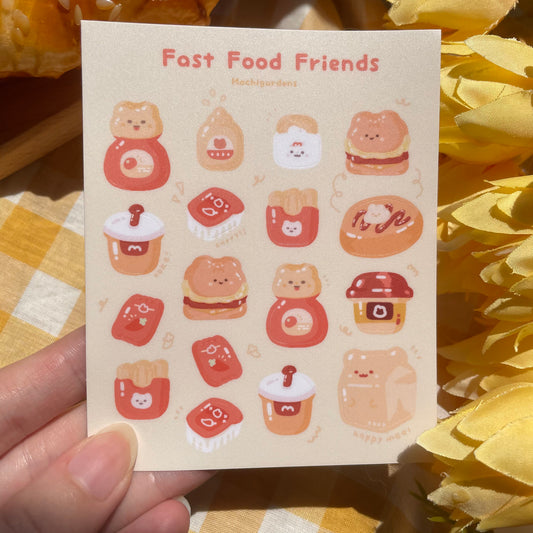 Waterproof Fast Food Vinyl Sticker Sheet